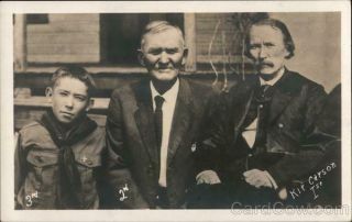 Rppc Boy Scout With Kit Carson Cutout Real Photo Post Card Vintage