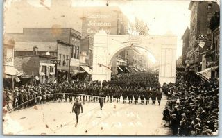 Sioux Falls,  Sd Rppc Real Photo Postcard " Service Day May 24 1919 " Parade Scene