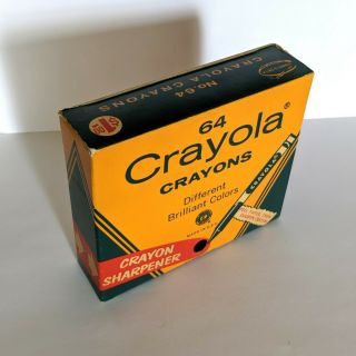 Vintage Box of 64 Crayola Crayons With Built in Sharpener (Binney and Smith) 2