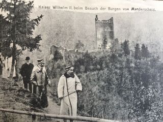 1907 Postcard Kaiser Wilhelm Ii Visit To Castle In Manderscheid Germany