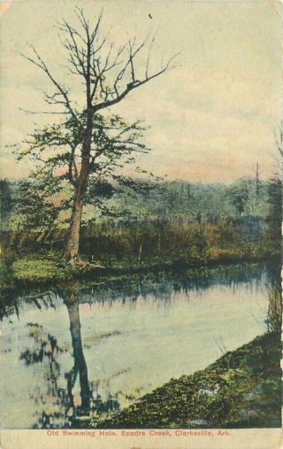Clarksville Arkansas Swimming Hole Spadra Creek 1907 Postcard Southwest 7357