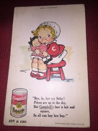 Campbell’s Soup Vintage Postcard Advertisement Kids Girl Doll Camden Nj