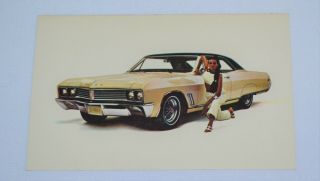 Vintage Post Card Postcard 1967 Buick Skylark Automobile Advertising Pin - Up Girl