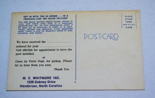 Vintage Post Card postcard 1967 BUICK SKYLARK Automobile Advertising pin - up girl 2