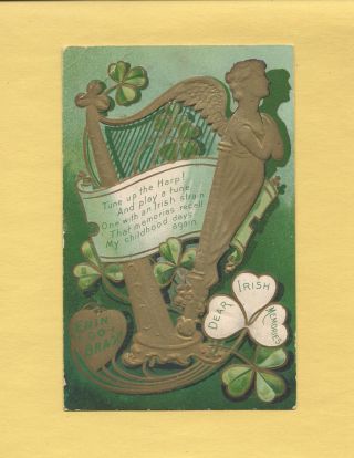 Gold Harp On Lovely Vintage St.  Patrick 