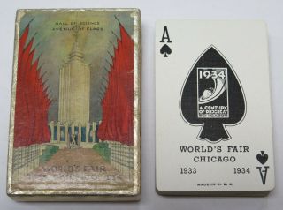 Vintage Worlds Fair Chicago 1933 - 1934 Playing Cards Deck Art Deco Complete
