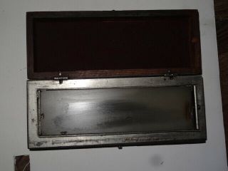 Vintage Reversible Whetstone In Wood Box