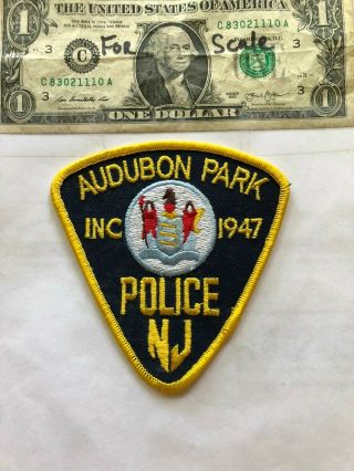 Rare Audubon Park Jersey Police Patch Un - Sewn Great Shape
