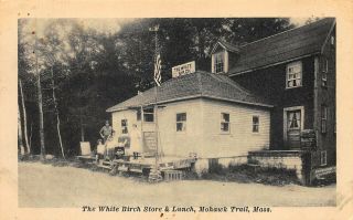 Mohawk Trail Ma " The White Birch Store & Lunch " Moxie Sign Postcard