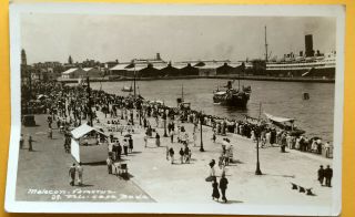Malecon,  Veracruz,  Mexico.  Photo Post Card 1930s La Casa De Los Premios,  Ships