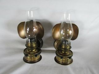 Vintage Brass Sconces,  Rustic,  Oil Lamp Style,  Nulco Mfg Corp,  Pair
