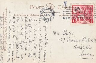 Wembley 1924 - Indian R/p By Fleetway With 1925 Wembley 1d Stamp & Cancel
