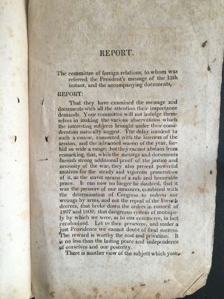 1813 Antique Pamphlet WAR of 1812 NAPOLEON James Madison BERLIN & MILAN Decrees 2