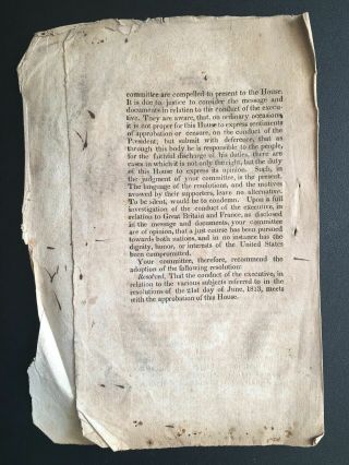 1813 Antique Pamphlet WAR of 1812 NAPOLEON James Madison BERLIN & MILAN Decrees 5