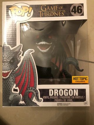 Funko Pop Game Of Thrones Drogon 6 Inch 46 Hot Topic Exclusive Red Eyes Got