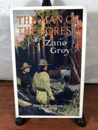 Vintage Zane Grey The Man Of The Forest Advertising Wild West Postcard