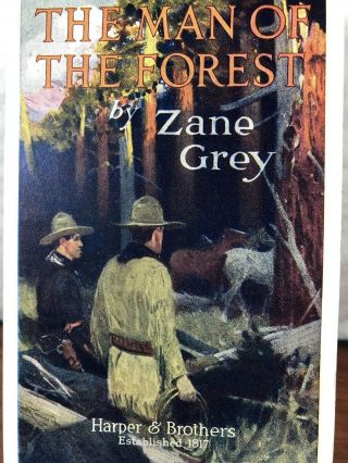 Vintage Zane Grey The Man Of The Forest Advertising Wild West Postcard 2