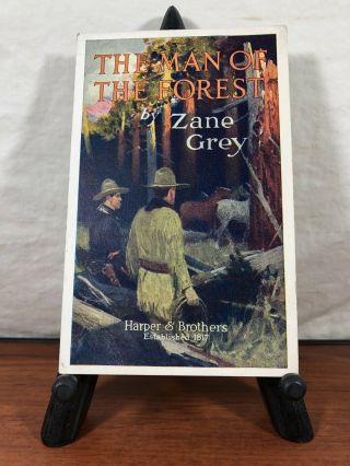 Vintage Zane Grey The Man Of The Forest Advertising Wild West Postcard 3