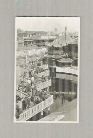 China,  Willow Tea House,  Shanghai,  Postcard.