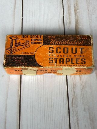 Vintage Box Ace Scout 5000 Undulated Staples No.  200 Box