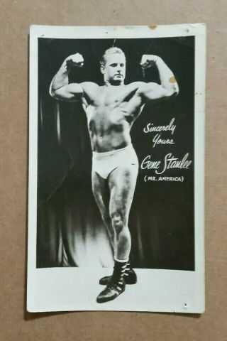 Gene Stanlee " Mr.  America " Pro Wrestler,  Rppc,  1950 