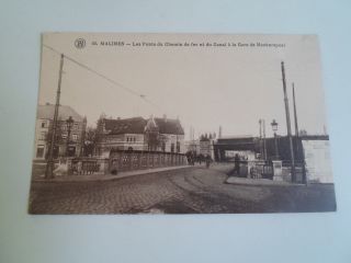 Malines Les Ponts Du Chemin De Fer Et Du Canal A La Gare De Neckerspoel §b3199