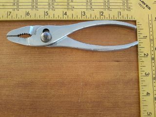 Vintage Dunlap Tools Combination Slip Joint Pliers Chrome Usa 6 3/4 "