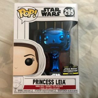 Star Wars Celebration 2019 Funko Pop Blue Chrome Princess Leia Chicago
