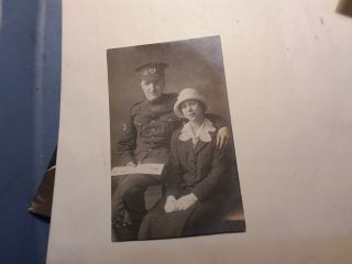 Vintage Photo Postcard - Red Cross Soldier With Wife