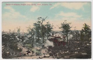 Battle Of Atlanta July 1864 F Cyclorama Painting ? Vtg Art Postcard Civil War Ga