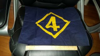 Vintage Boys Scouts Cub Scouts Flag Troop 4? Look Number 4 Blue And Yellow