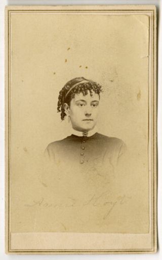 Cdv Portrait Photograph Signed Annie Hoyt 1860s Acquired York State
