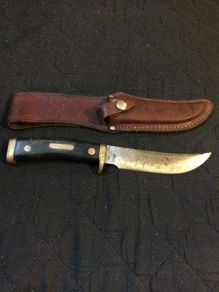 Vintage Craftsman Usa Fixed Blade Hunting Knife W/ Leather Sheath