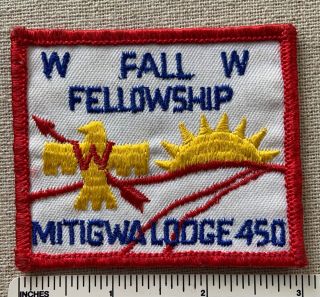 Vintage Mitigwa Lodge 450 Order Of The Arrow Fall Fellowship Patch Oa Www Iowa