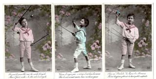 3 Real - Photo Postcards.  Young Boy.  Unposted.  Top.