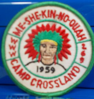 1959 Me - She - Kin - No - Quah Camp Crossland Order Of The Arrow Patch Boy Scouts Bsa