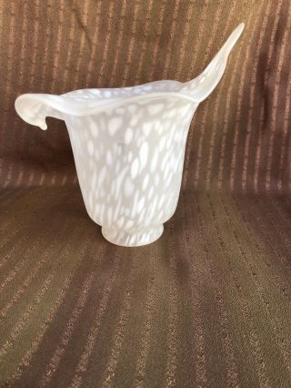 Vintage Art Deco Calla Lily Tulip Frosted Glass Lamp Shade 2