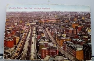 York Ny Nyc Brooklyn Bridge Approach Postcard Old Vintage Card View Standard