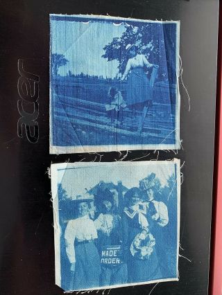 Cyanotype Suffragettes?? Washington Dc Made To Order Five 1890ish Cloth Photos