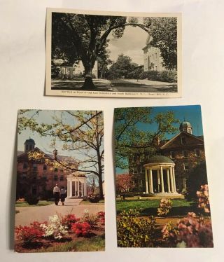 Unc Chapel Hill Postcards,  Old Well,  South Bldg. ,  1945,  ‘62,  ‘75,  Go Heels