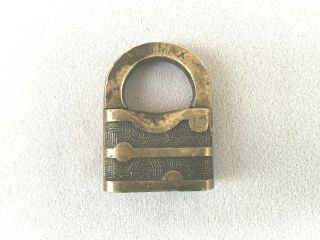 Vintage Small Climax Brass Padlock By Miller Lock No Key Collectable Tools Keys