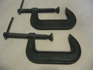 Antique Pair (2) Of Cincinnati Tool Co.  4” Standard Clamp No.  540 Usa