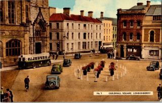 Vintage Postcard Guildhall Square Londonderry By A.  E.  Dickinson