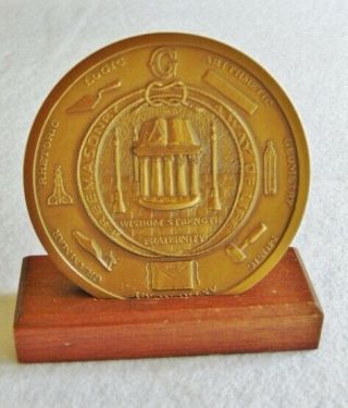 Masonic Large Bronze Medallion,  ”symbols Of Freemasonry”,  Grand Lodge Of Penna198