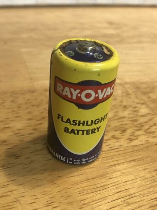 Vintage Ray - O - Vac No.  1c C Cell Battery For Display Only Dead 25 Cents 964 Rare