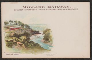 1905 Midland Railway Official Advertising Postcard Andrew Reid Litho Eden Train