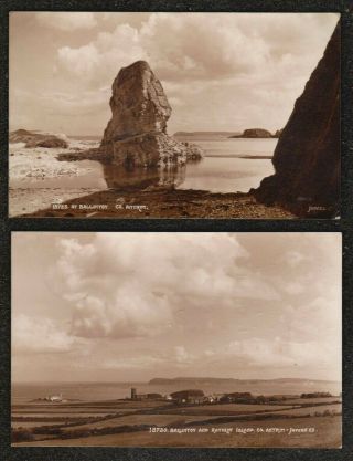 2 X 1950 Ireland Ballintoy & Rathlin Island Antrim Real Photo Postcards Judges