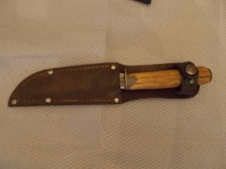 Vintage Remington Dupont Rh 73 Bone Stag Handle Hunting Knife 4 1/4 Inch Blade