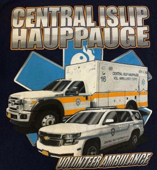 Central Islip Hauppauge Fire Ems Suffolk County Long Island Ny T - Shirt Xl Fdny