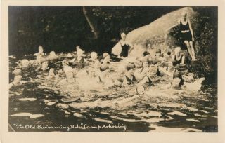A View Of The " Old Swimming Hole ",  Camp Kokosing,  Waterford,  Maine Me Rppc